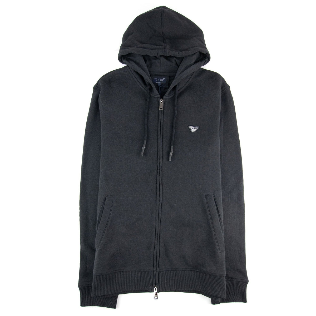 Armani Jeans Eagle Logo Zip Up Hoody Black