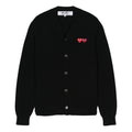 COMME des GARCONS PLAY FW25 Double Heart Cardigan 'Black' AX-N058-051-1