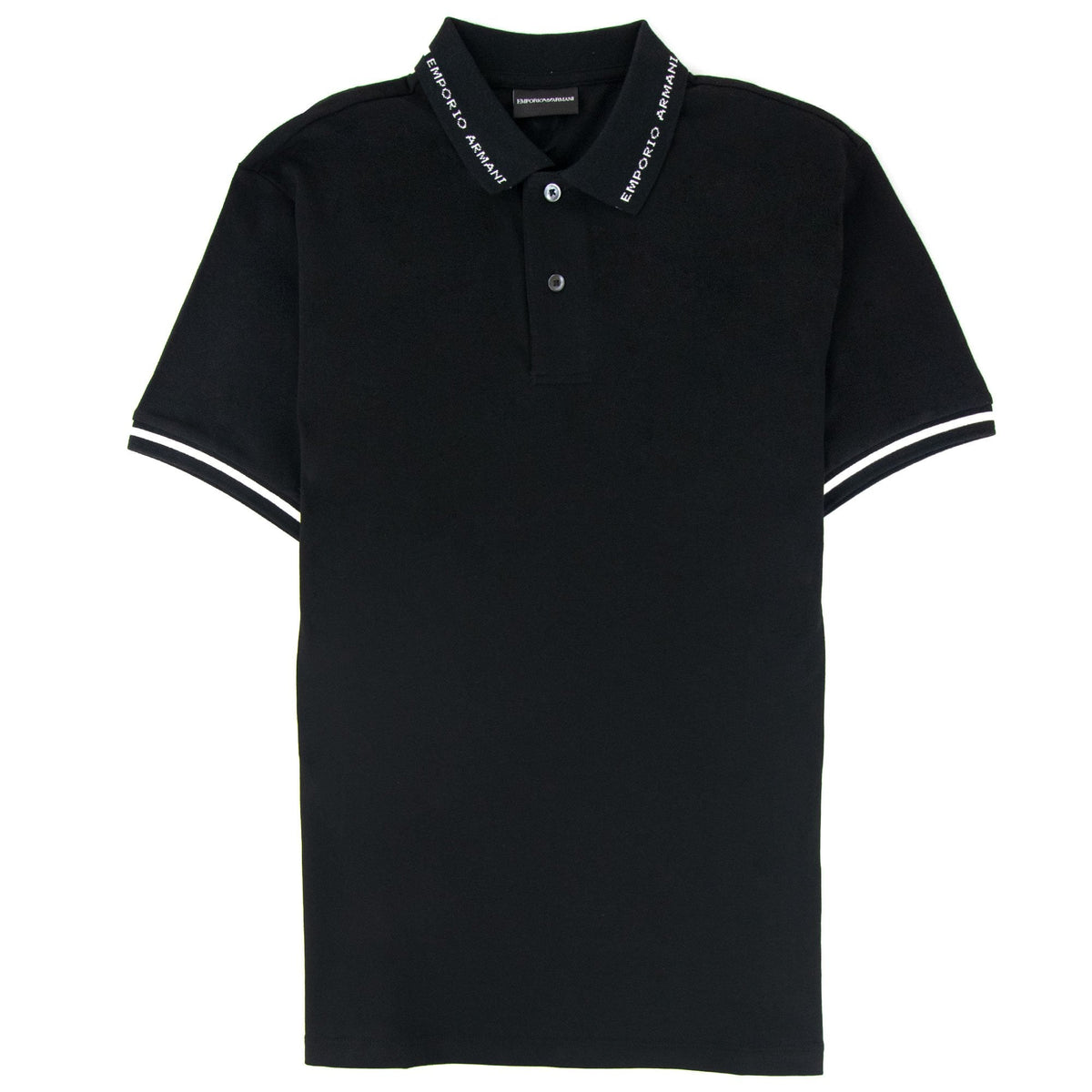 Emporio Armani Logo Collar S/s Polo Nero