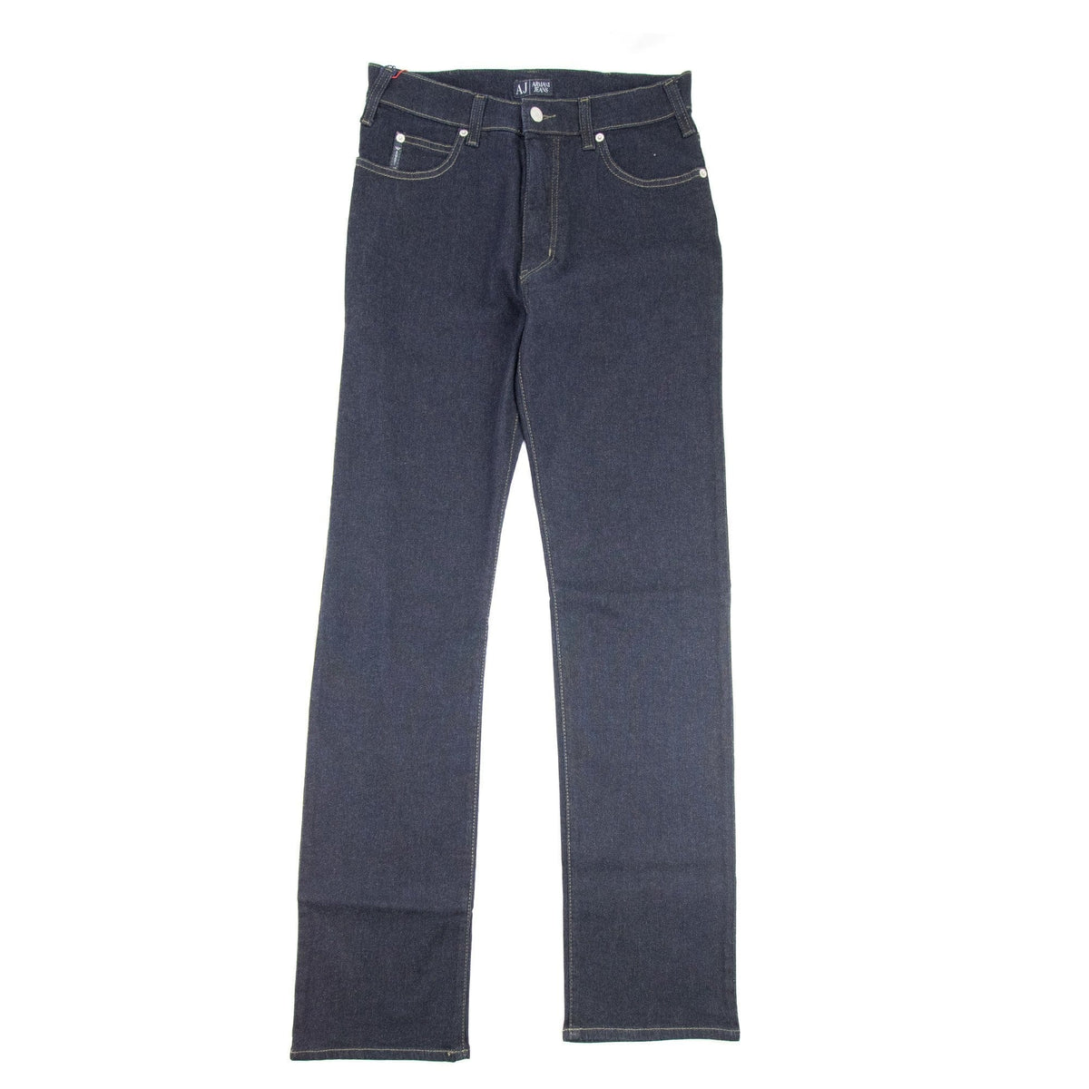 Armani Jeans J31 Yellow Stitch Regular Fit Jeans Blue Notte