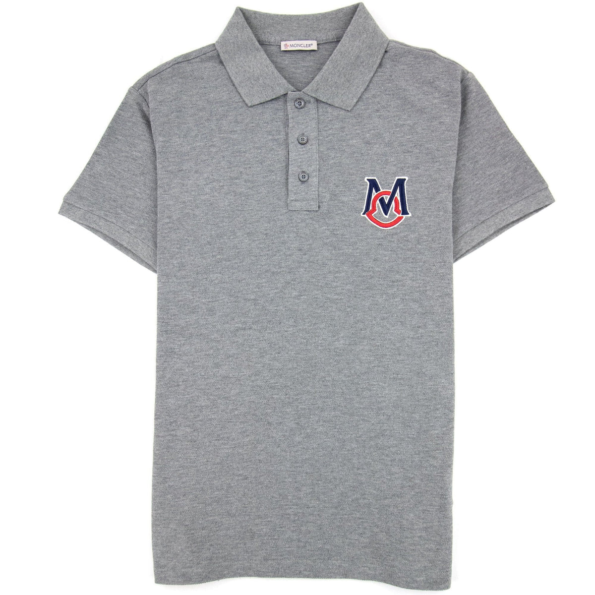 Moncler Embriodered Patch Logo S/s Polo Grey 984