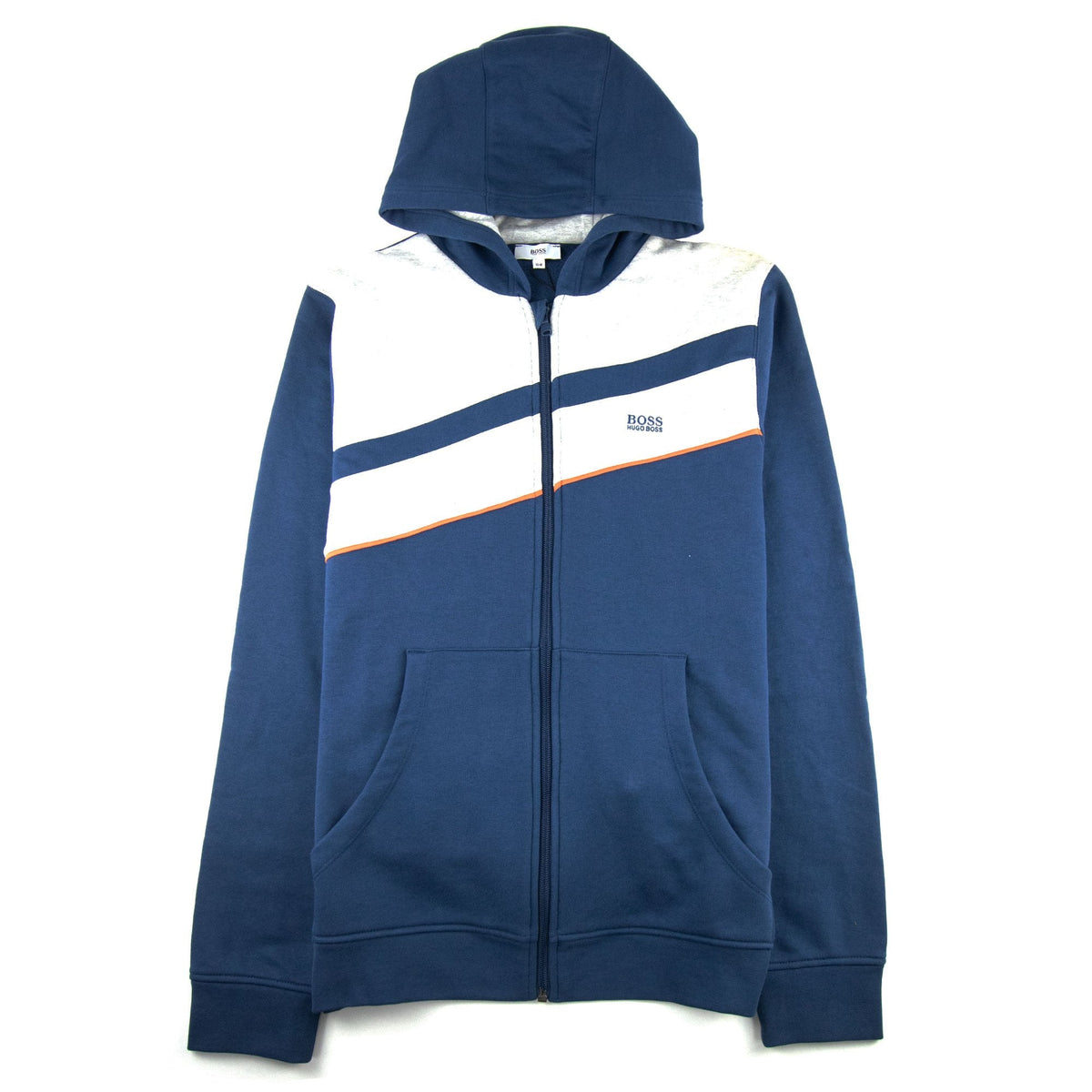 Hugo Boss Kids Light Fleece Hoodied Tracksuit Grey/blue/orange