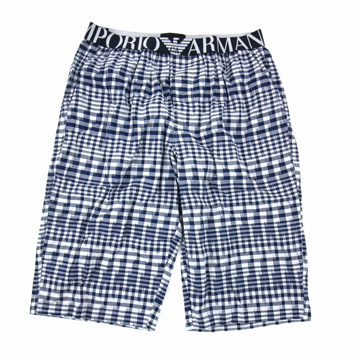 Emporio Armani Bermuda Checked Pyjama Shorts Blue