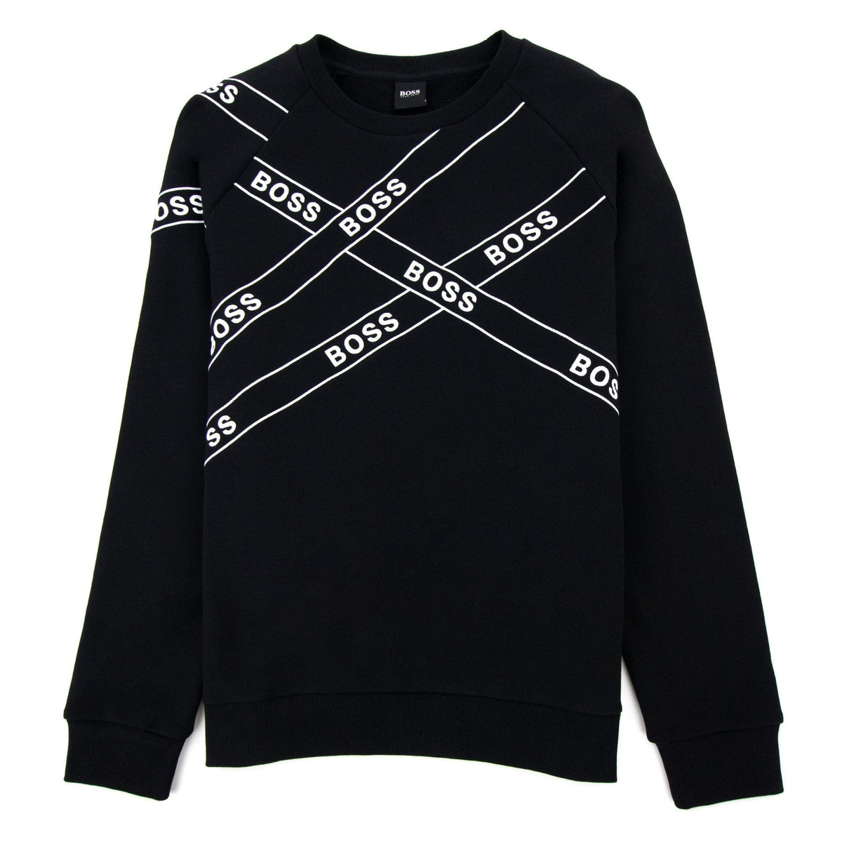 Hugo Boss Wrapped Artwork Logo Sweatshirt Black 001