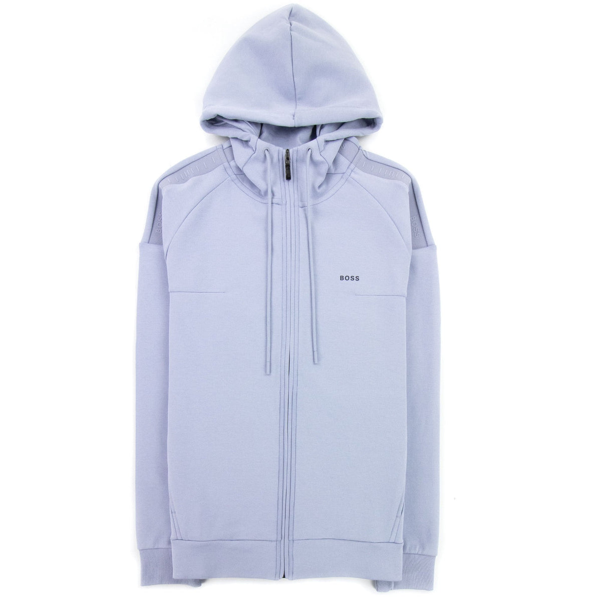 Hugo Boss Saggy 1 Logo Zip Up Sweatshirt Light Blue 481