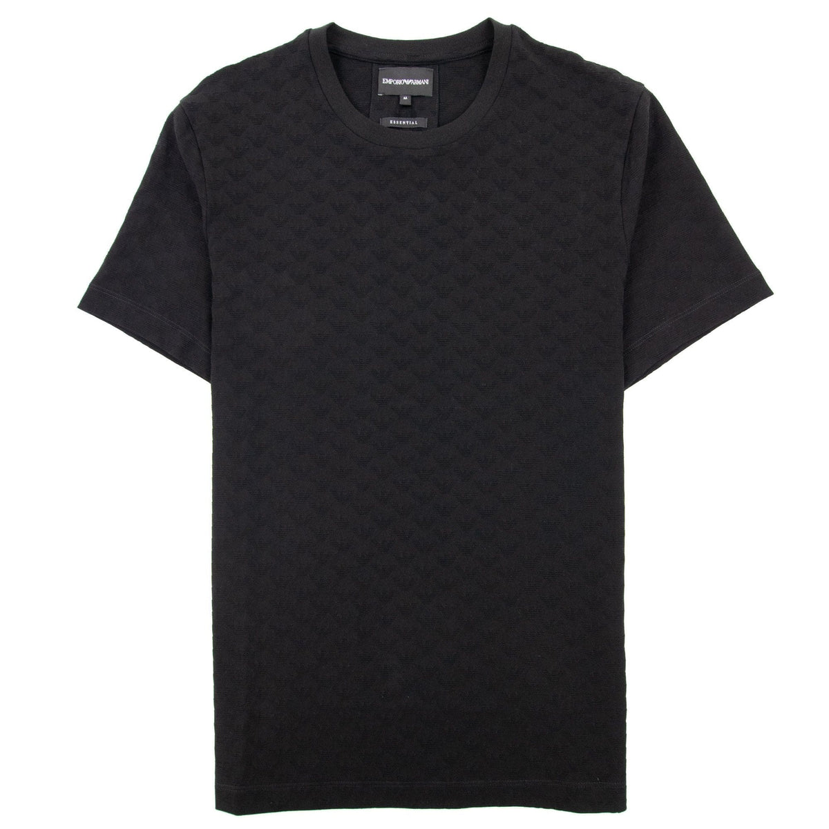 Emporio Armani All Over Jacquard Eagle Logo T Shirt Black 999
