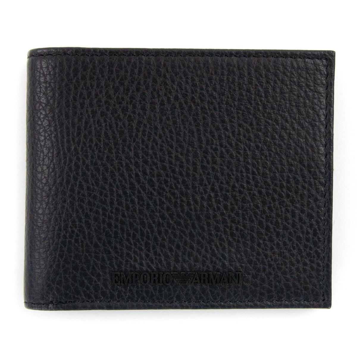 Emporio Armani Tumbled Leather Wallet With Coin Purse Black