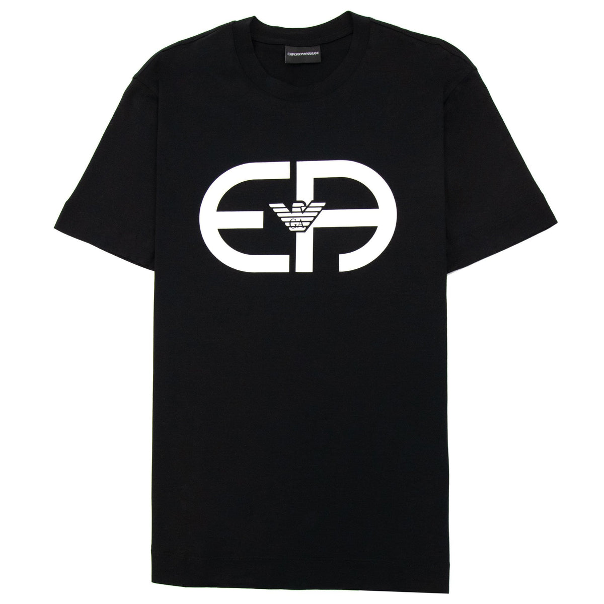 Emporio Armani Tencel-blend Jersey T-shirt With R-eacreate Logo Black