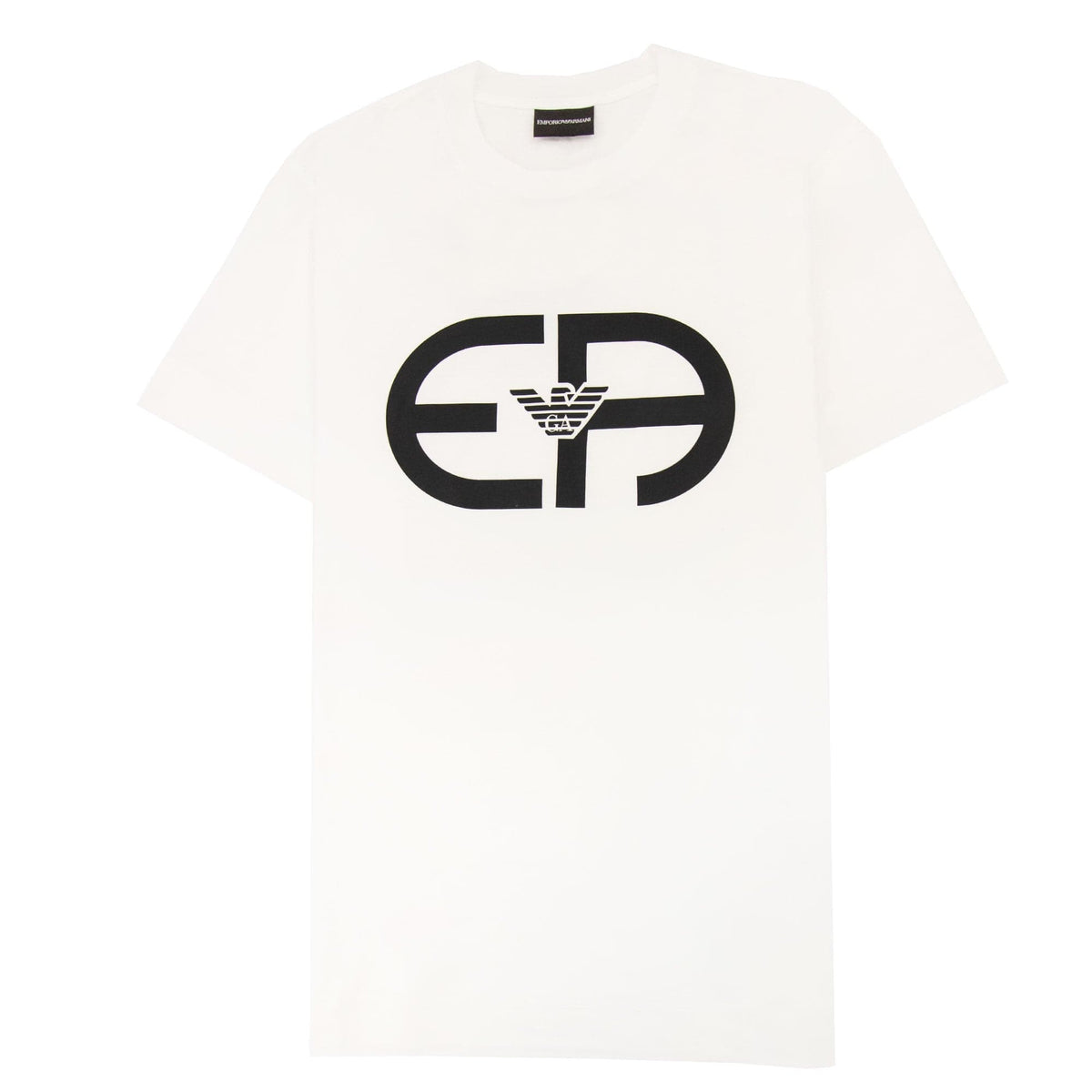 Emporio Armani Tencel-blend Jersey T-shirt With R-eacreate Logo White