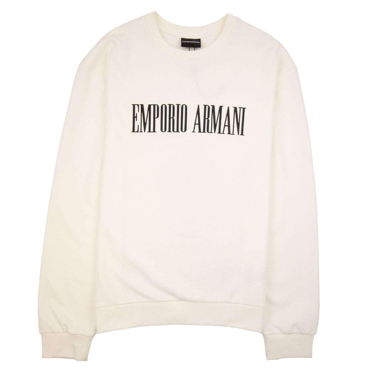 Emporio Armani Text-print Cotton-blend Sweatshirt White