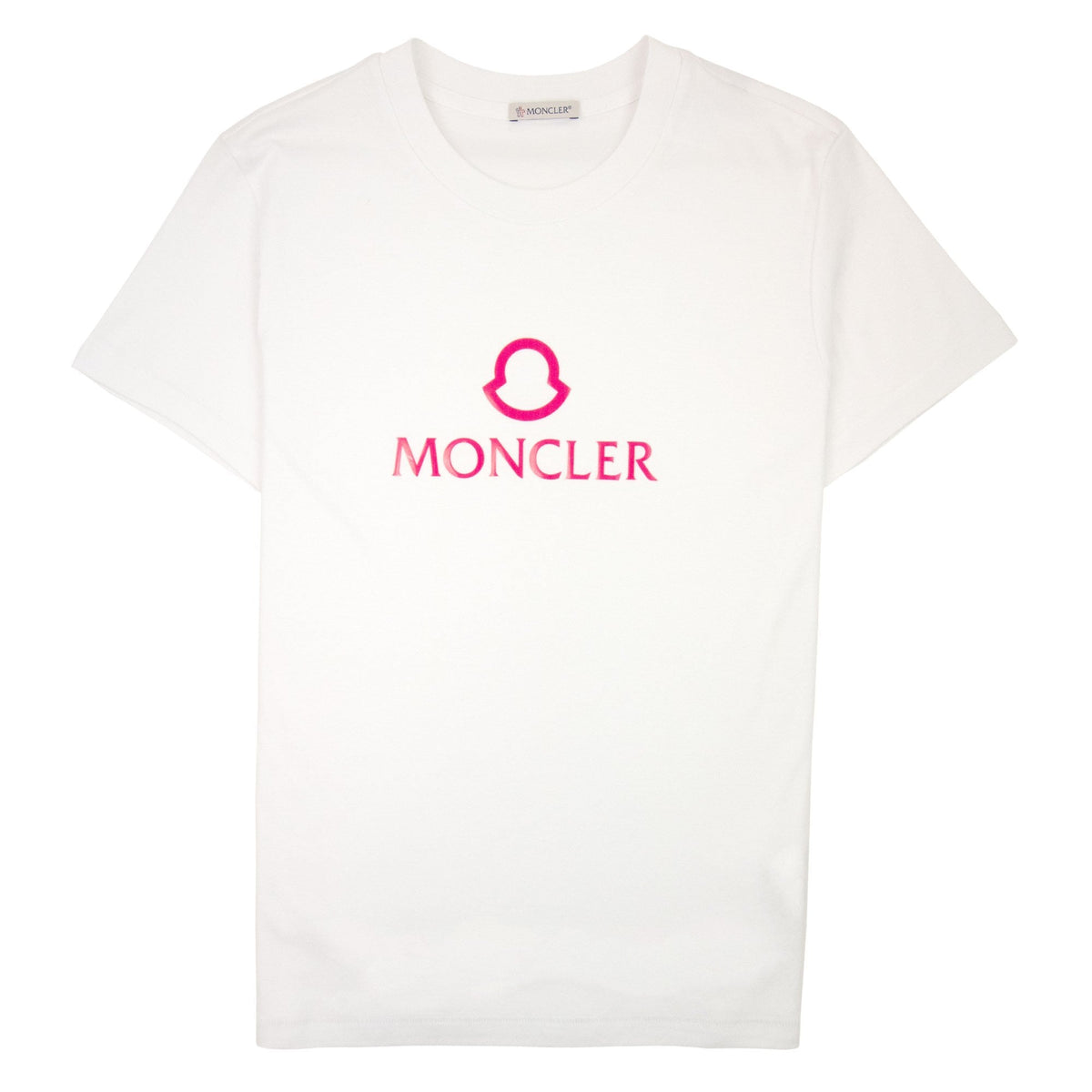 Moncler Women Ss Logo T Shirt White 001