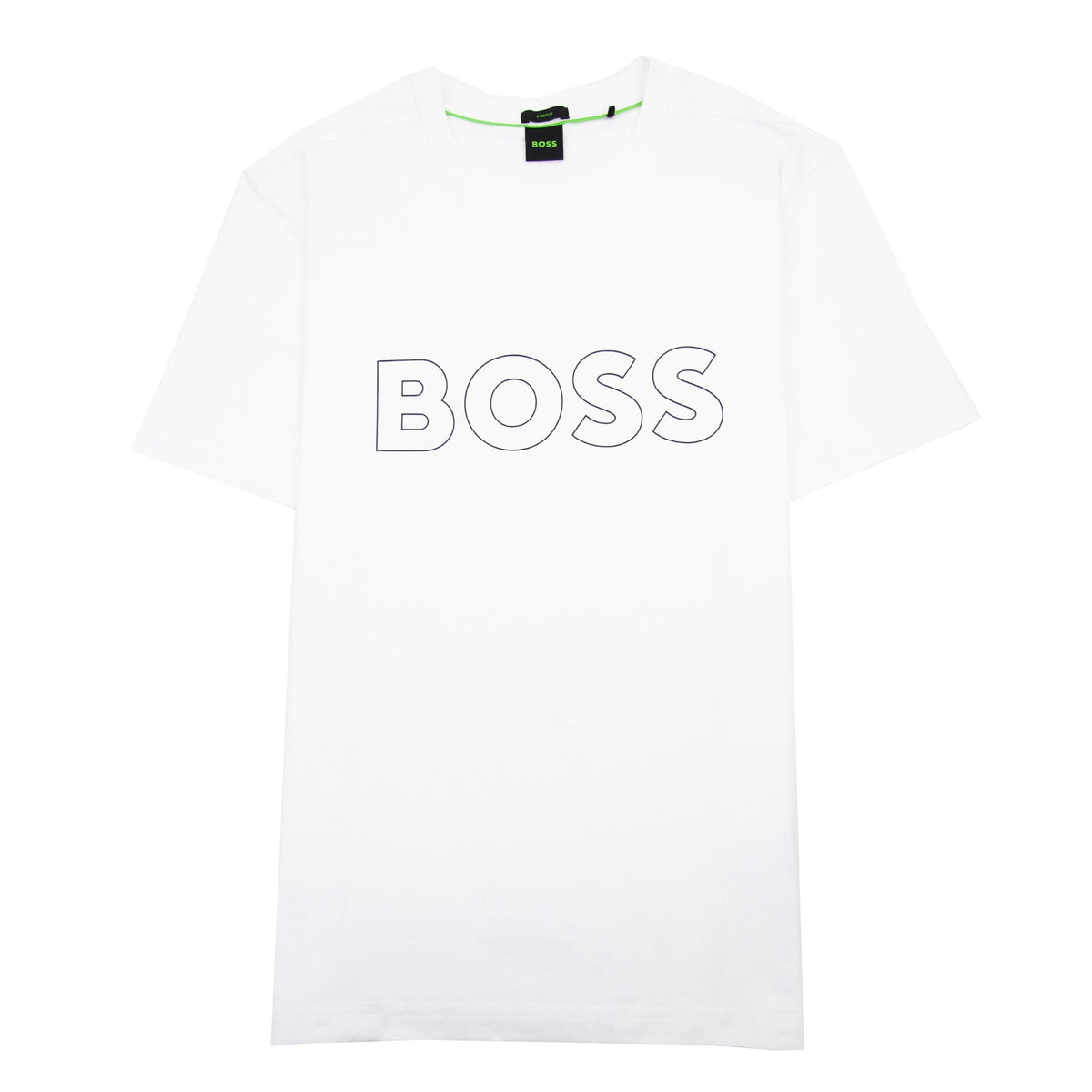 Hugo Boss Tee 9 Outline Logo T Shirt White 100