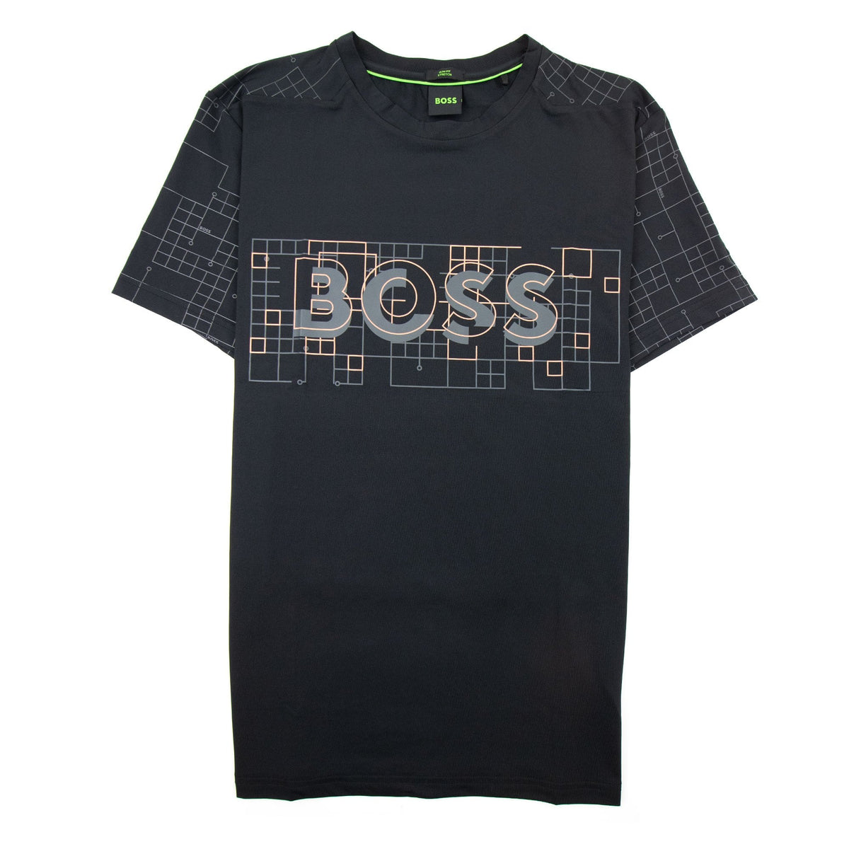 Hugo Boss Tee Active Glow Effect Logo T Shirt Black 001