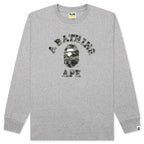 1st Camo College Long Sleeve Tee - Grey/Green