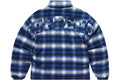 SUPREME FLANNEL REVERSIBLE PUFFER JACKET BLUE