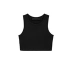 ESSENTIALS WOMENS RIBBED SPORTS TANK TOP JET BLACK