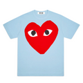 COMME DES GARÇON PLAY BIG HEART LOGO T-SHIRT BLUE