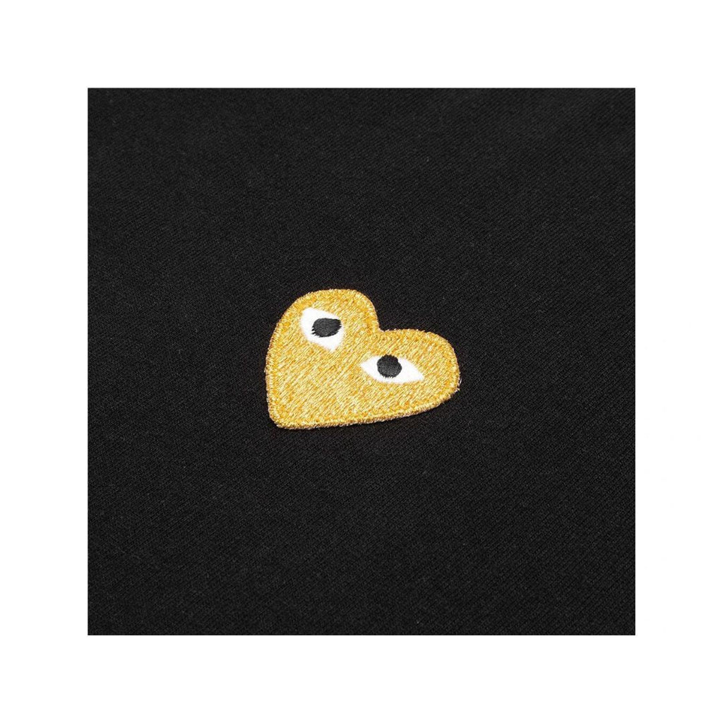 COMME DES GARÇONS PLAY GOLD EMBLEM T-SHIRT BLACK
