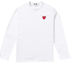 COMME DES GARÇONS PLAY RED EMBLEM LONGSLEEVE WHITE (WOMENS)