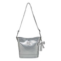 (GS) MLB Shoulder Crossbody Bag Embossed Faux Leather 'Silver' 7ACRM066N-50SIS