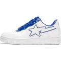 A BATHING APE BAPE STA PATENT LEATHER WHITE BLUE