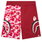 Abc Camo Side Shark Sweat Shorts - Pink