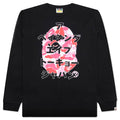 Abc Camo Japanese Letters L/S Tee - Black/Pink
