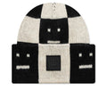 Jacquard Knit Beanie Hat - Black/Oatmeal Melange