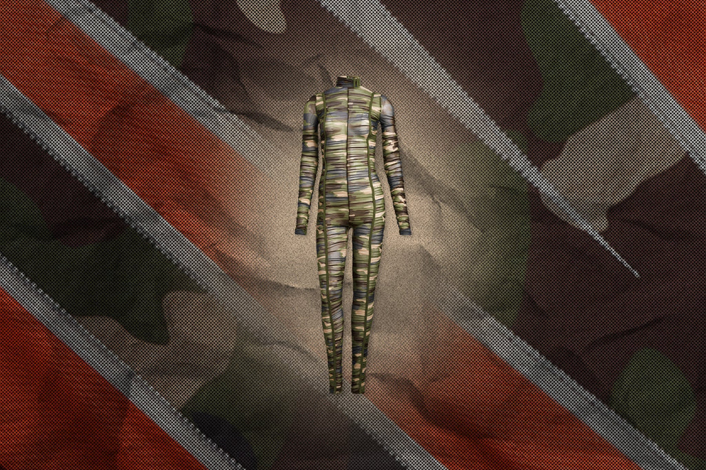 adidas Originals x Ivy Park Ruched Mesh Catsuit - All Over Print Camo