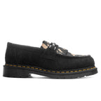 Adrian Snaffle - Black Napped Suede/Beige Contrast Hair On