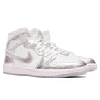 Women's Air Jordan 1 Mid - White/Metallic Silver/Wolf Grey