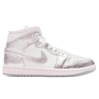 Women's Air Jordan 1 Mid - White/Metallic Silver/Wolf Grey