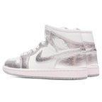 Women's Air Jordan 1 Mid - White/Metallic Silver/Wolf Grey