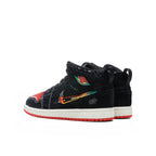 Air Jordan 1 Mid SE (PS) "Siempre Familia" - Black/Chile Red