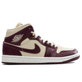 Women's Air Jordan 1 Mid - Beach/Cherry Wood Red/Sail