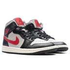 Women's Air Jordan 1 Mid - Black/Gym Red/College Grey