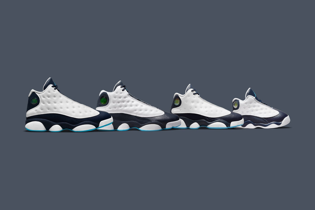 Air Jordan 13 Retro (PS) 'Obsidian' - White/Dark Powder Blue