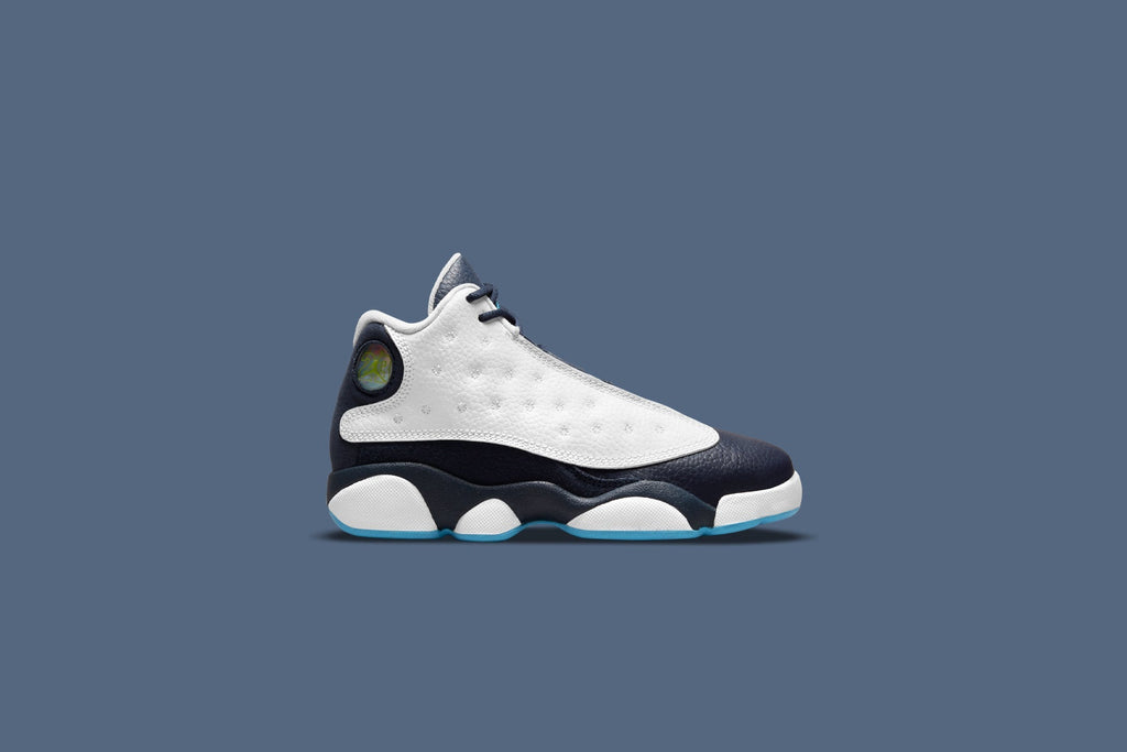 Air Jordan 13 Retro (PS) 'Obsidian' - White/Dark Powder Blue