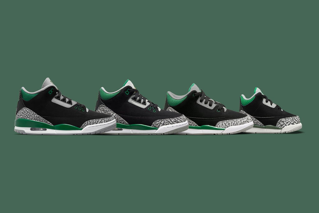 Air Jordan 3 Retro (TD) "Pine Green" - Black/Pine Green/Silver