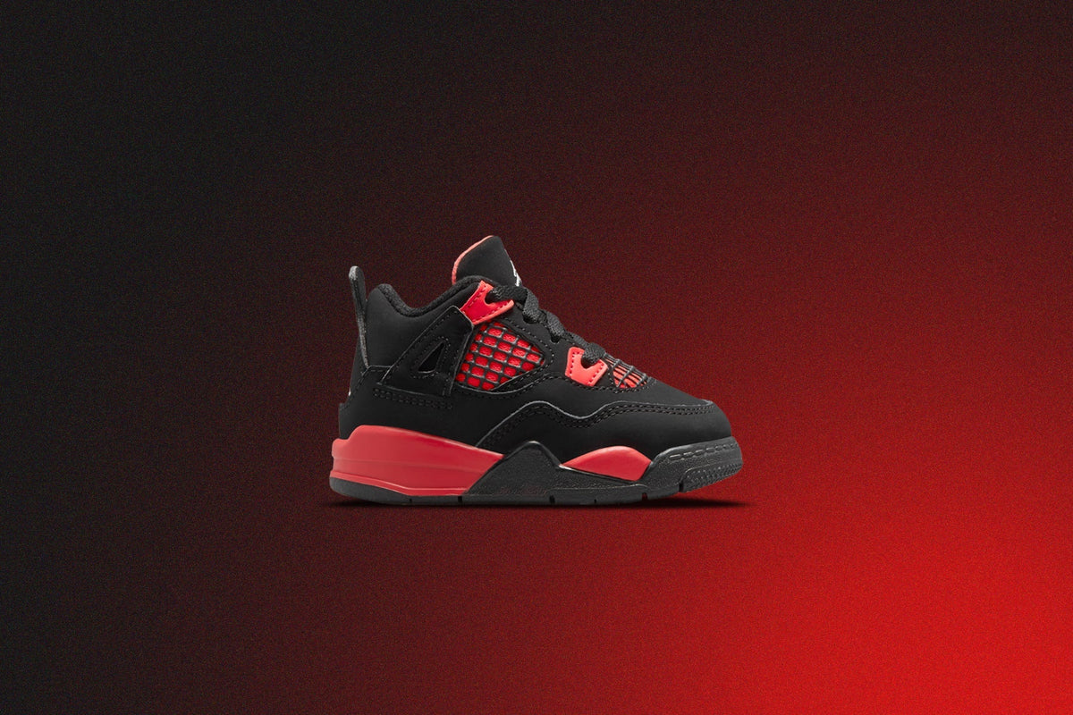 Air Jordan 4 Retro (TD) "Red Thunder" - Black/Red