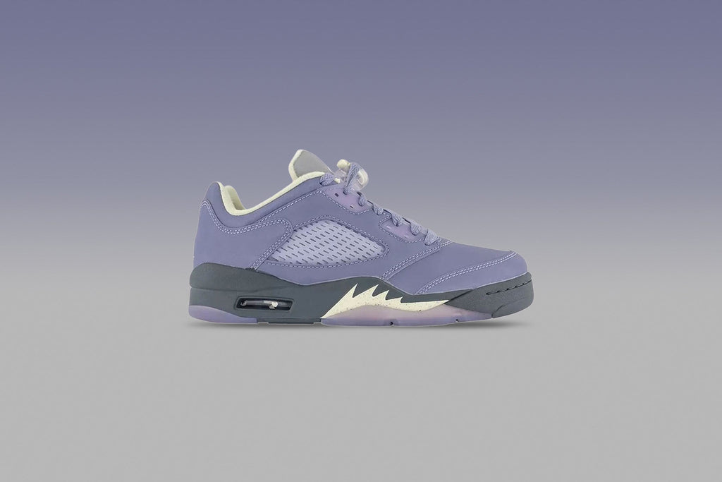 Women's Air Jordan 5 Retro Low - Indigo Haze/Fire Red/Metallic Silver