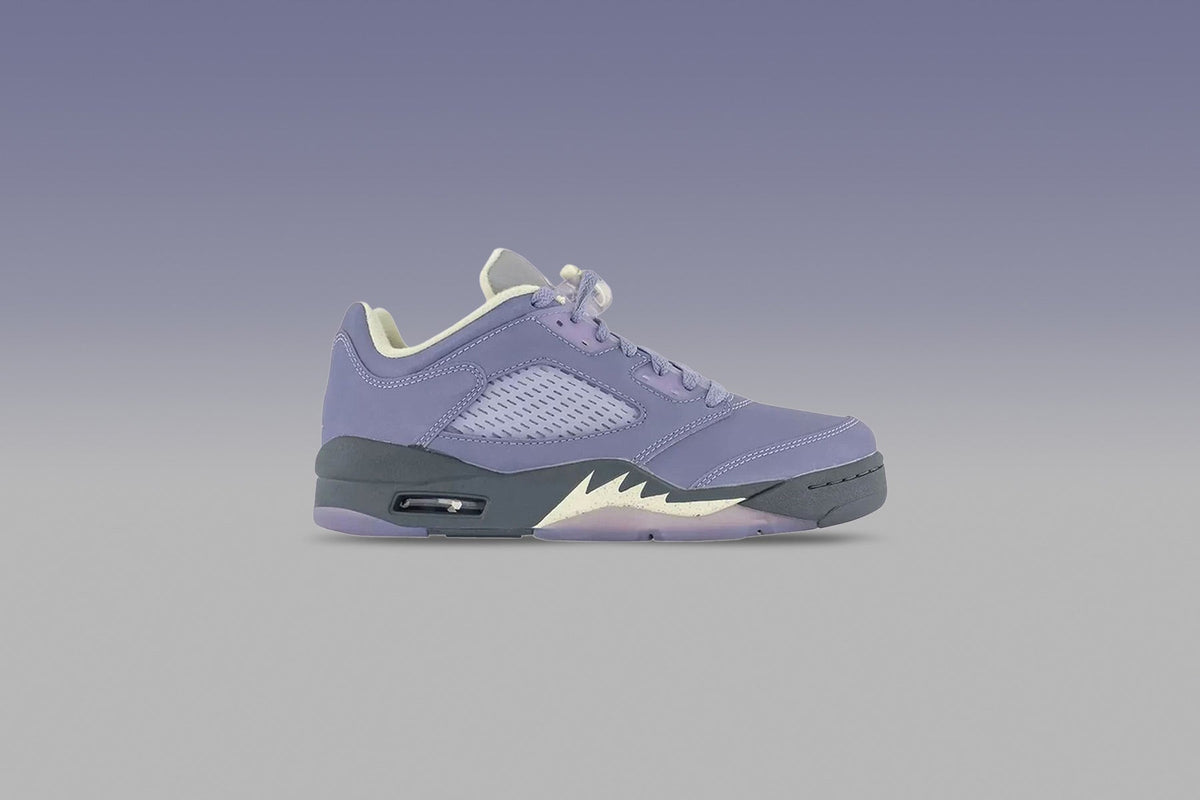 Women's Air Jordan 5 Retro Low - Indigo Haze/Fire Red/Metallic Silver