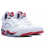 Air Jordan 5 Retro OG Fire Red 'Black Tongue' - White/Fire Red/Black