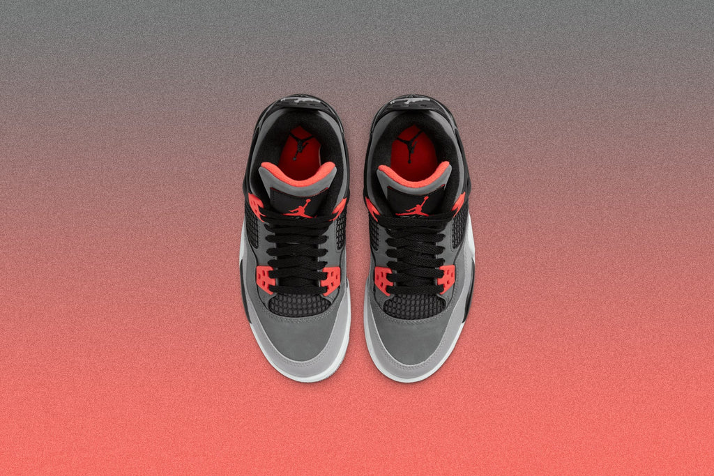 Air Jordan 4 Retro 'Infrared' (GS) - Dark Grey/Infrared 23/Black Cement Grey