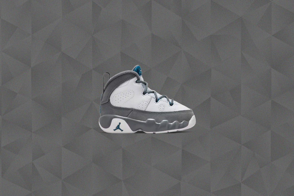 Air Jordan 9 Retro 'Flint Grey' (TD) - White/French Blue/Flint Grey