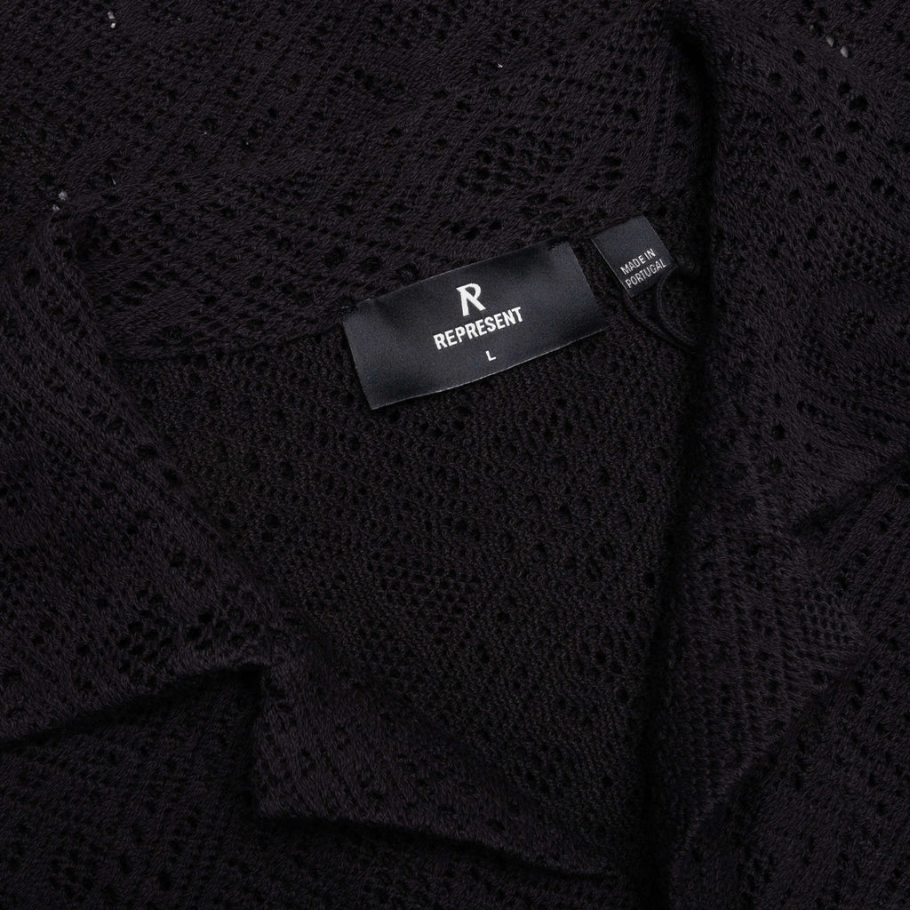 All Over Crochet Shirt - Jet Black