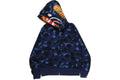 BAPE TIGER SHARK FULL ZIP DOUBLE HOODIE NAVY