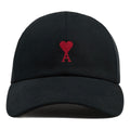 AMI SS26 Cotton Ami De Coeur Embroidery Cap 'Black' BFUCP006-AW0041-001
