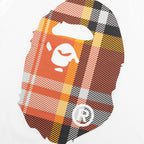 Bape Check Big Ape Head Tee - White