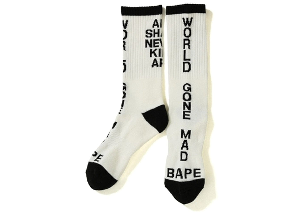 BAPE WGM ASNKA SOCKS WHITE